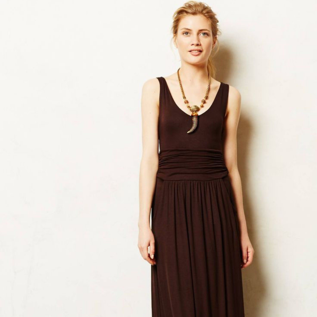 Anthropologie Talassemtane Maxi Dress Long V-Neck Boho Sundress